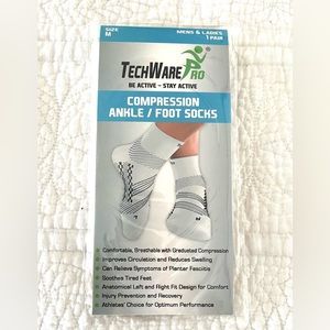 3 Pair Unopened TechWare Pro Plantar Fasciitis Socks - Ankle Compression Socks